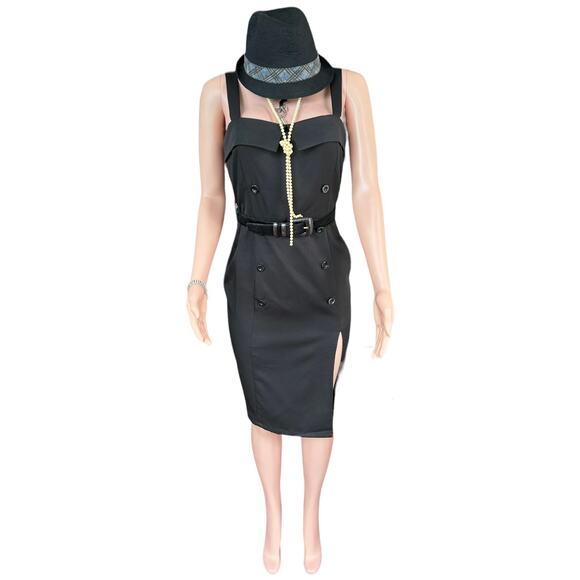 Complete 1920s Gangster Costume: Dress + 6 Accessories - Halloween/Cosplay Med. - Picture 6 of 10